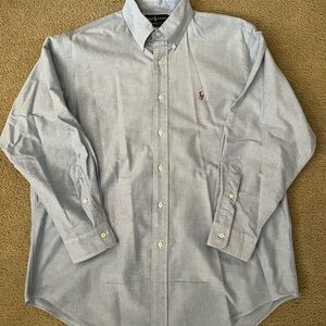 Ralph Lauren Men's Light Blue Oxford Yarmouth Button Down Shirt Size Large